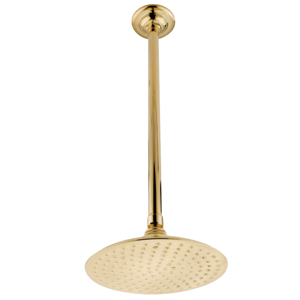Kingston Brass K236K22 Trimscape 7-3/4 Inch Showerhead with 17 in. Ceiling Mount Shower Arm, Polished Brass - BNGBath