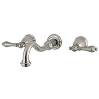 Thumbnail for Kingston Brass KS3028AL Restoration Two-Handle Wall Mount Tub Faucet, Brushed Nickel - BNGBath