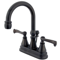 Thumbnail for Kingston Brass KS2615FL 4 in. Centerset Bathroom Faucet, Oil Rubbed Bronze - BNGBath