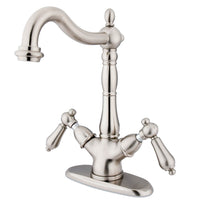 Thumbnail for Kingston Brass KS1498AL Heritage 2-Handle Vessel Sink Faucet, Brushed Nickel - BNGBath