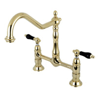 Thumbnail for Kingston Brass KS1172PKL Duchess Bridge Kitchen Faucet, Polished Brass - BNGBath