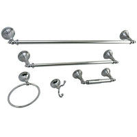 Thumbnail for Kingston Brass BAHK1612478C Naples 5-Piece Bathroom Accessory Set, Polished Chrome - BNGBath