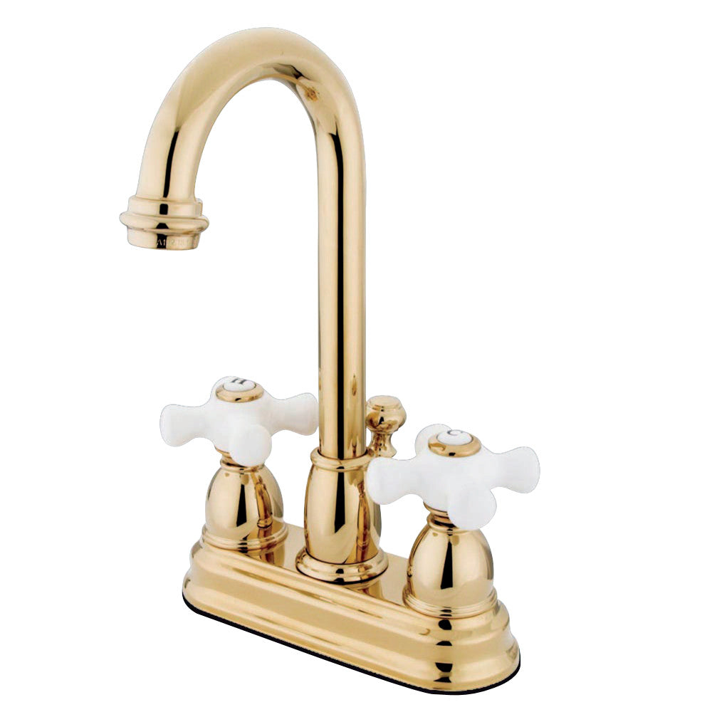 Kingston Brass KB3612PX 4 in. Centerset Bathroom Faucet, Polished Brass - BNGBath