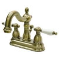 Thumbnail for Kingston Brass KB1603PL Heritage 4 in. Centerset Bathroom Faucet, Antique Brass - BNGBath