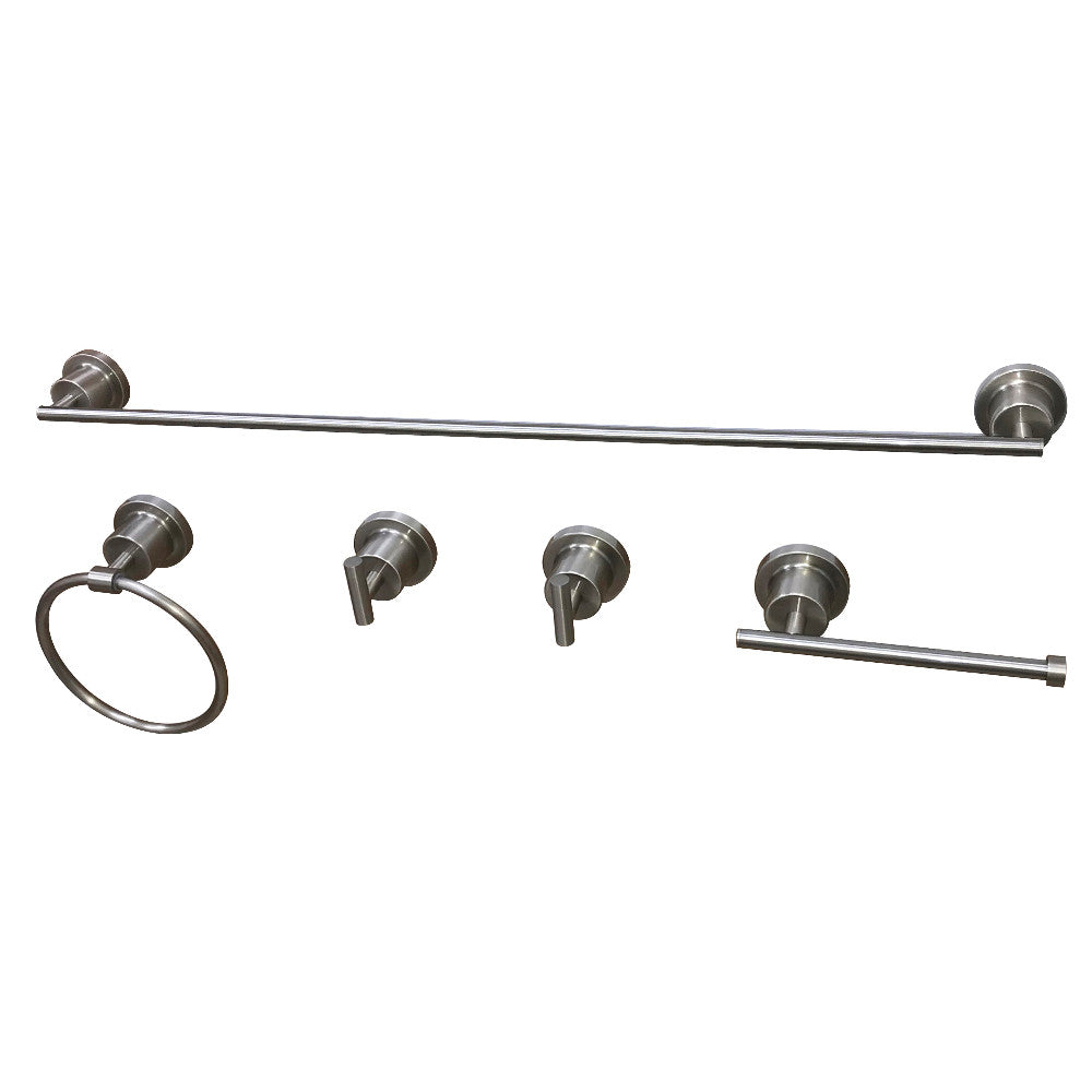 Kingston Brass BAH8212478SN Concord 5-Piece Bathroom Accessory Set, Brushed Nickel - BNGBath