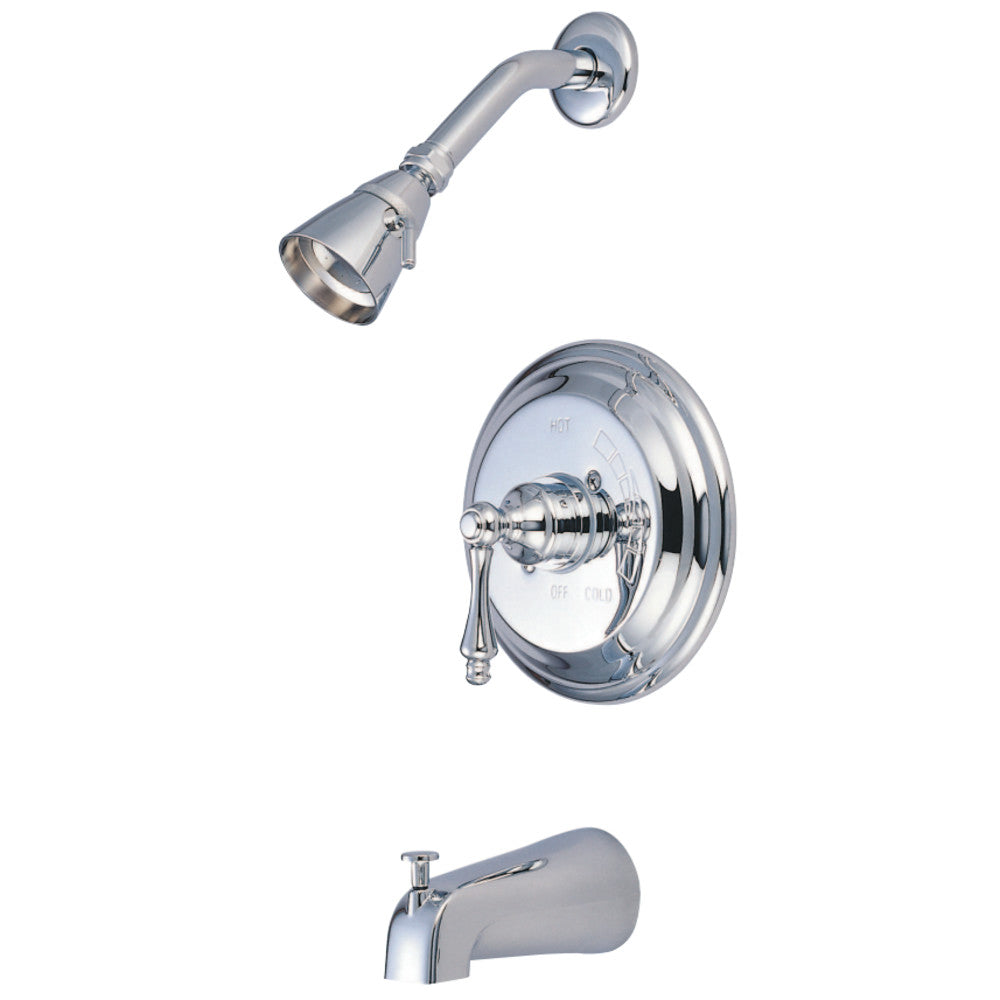 Kingston Brass GKB3631AL Water Saving Restoration Tub and Shower Faucet with Lever Handles, Polished Chrome - BNGBath