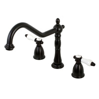 Thumbnail for Kingston Brass KB1795BPLLS Widespread Kitchen Faucet, Oil Rubbed Bronze - BNGBath