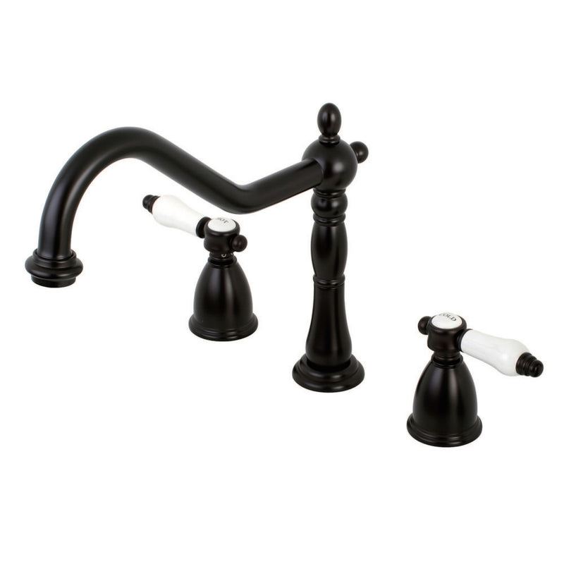 Kingston Brass KB1795BPLLS Widespread Kitchen Faucet, Oil Rubbed Bronze - BNGBath