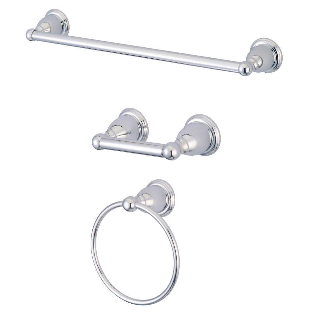 Kingston Brass BAK175248C Heritage 3-Piece Bathroom Accessory Set, Polished Chrome - BNGBath