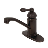 Thumbnail for Kingston Brass KS3405AL Vintage Single-Handle Bathroom Faucet with Push Pop-Up, Oil Rubbed Bronze - BNGBath
