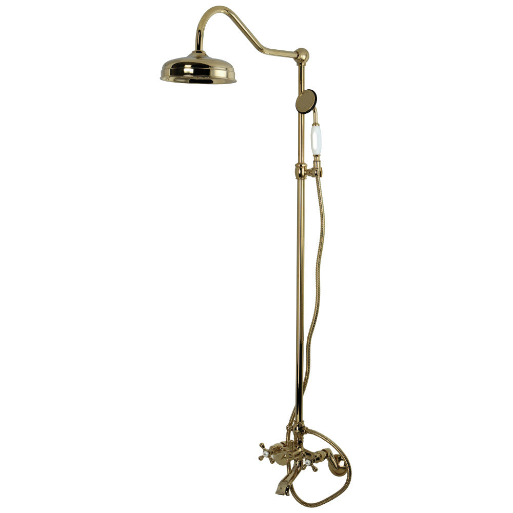 Kingston Brass CCK2662 Vintage Clawfoot Tub Faucet Package with Shower Combo, Polished Brass - BNGBath