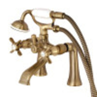 Thumbnail for Kingston Brass KS288AB Essex Clawfoot Tub Faucet with Hand Shower, Antique Brass - BNGBath