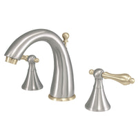 Thumbnail for Kingston Brass KS2979AL 8 in. Widespread Bathroom Faucet, Brushed Nickel/Polished Brass - BNGBath