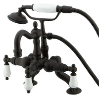 Thumbnail for Kingston Brass CC2011T5 Vintage Clawfoot Tub Faucet with Hand Shower, Oil Rubbed Bronze - BNGBath