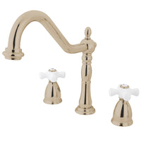 Thumbnail for Kingston Brass KB1796PXLS Widespread Kitchen Faucet, Polished Nickel - BNGBath