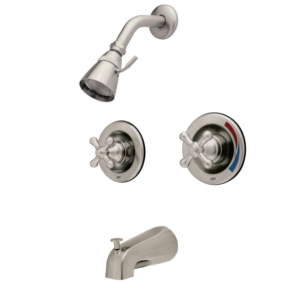 Kingston Brass GKB668AX Water Saving Vintage Tub & Shower Faucet with Pressure Balanced Valve, Brushed Nickel - BNGBath