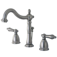 Thumbnail for Kingston Brass KB1978AL Heritage Widespread Bathroom Faucet with Plastic Pop-Up, Brushed Nickel - BNGBath