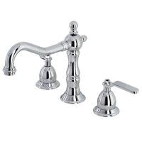 Thumbnail for Kingston Brass KS1971KL Whitaker Widespread Bathroom Faucet with Brass Pop-Up, Polished Chrome - BNGBath