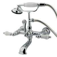 Thumbnail for Kingston Brass CC554T1 Vintage 7-Inch Wall Mount Tub Faucet with Hand Shower, Polished Chrome - BNGBath