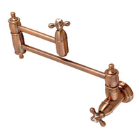 Thumbnail for Kingston Brass KS310AXAC Restoration Wall Mount Pot Filler Kitchen Faucet, Antique Copper - BNGBath