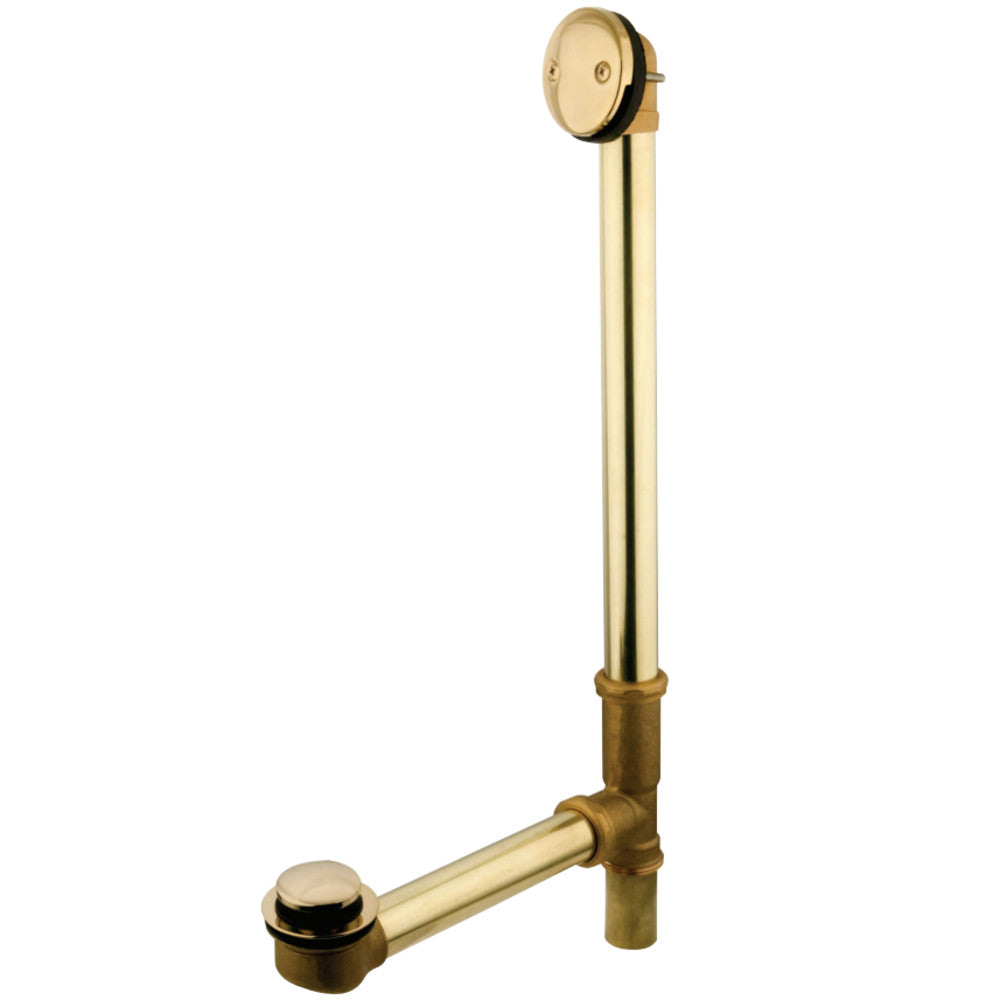 Kingston Brass PDTT2182 18" Tub Waste with Overflow with Tip Toe Drain, Polished Brass - BNGBath