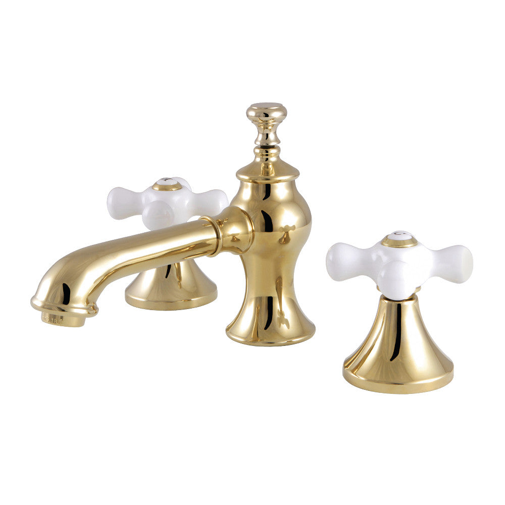 Kingston Brass KC7062PX Vintage 8" Widespread Bathroom Faucet, Polished Brass - BNGBath