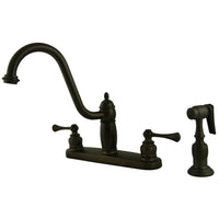 Thumbnail for Kingston Brass KB1115BLBS Heritage Centerset Kitchen Faucet, Oil Rubbed Bronze - BNGBath
