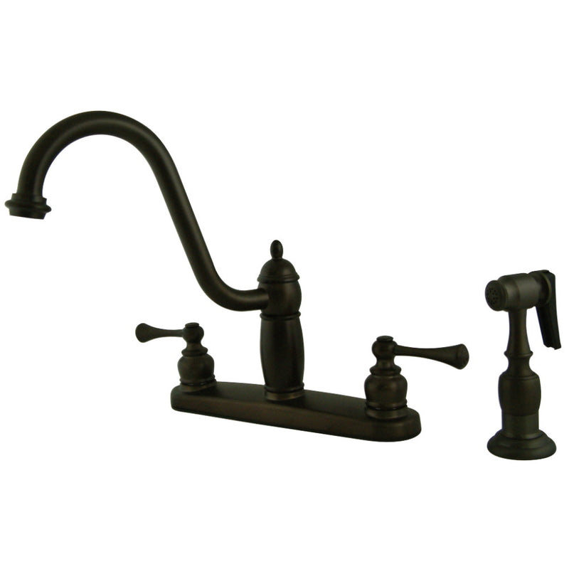 Kingston Brass KB1115BLBS Heritage Centerset Kitchen Faucet, Oil Rubbed Bronze - BNGBath