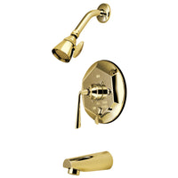 Thumbnail for Kingston Brass KB46320ZL Silver Sage Tub & Shower Faucet with Diverter, Polished Brass - BNGBath