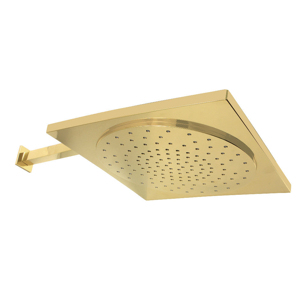 Kingston Brass KX8222CK Claremont 12" Rainfall Square Shower Head with 16" Shower Arm, Polished Brass - BNGBath