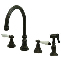 Thumbnail for Kingston Brass KS2795PLBS Widespread Kitchen Faucet, Oil Rubbed Bronze - BNGBath