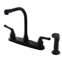 Thumbnail for Kingston Brass FB755SP Americana 8-Inch Centerset Kitchen Faucet with Sprayer, Oil Rubbed Bronze - BNGBath