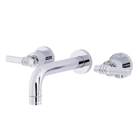 Thumbnail for Kingston Brass KS8121ML Milano 2-Handle 8 in. Wall Mount Bathroom Faucet, Polished Chrome - BNGBath