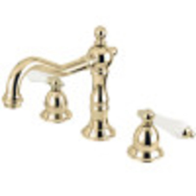 Kingston Brass CC55L2 8 to 16 in. Widespread Bathroom Faucet, Polished Brass - BNGBath