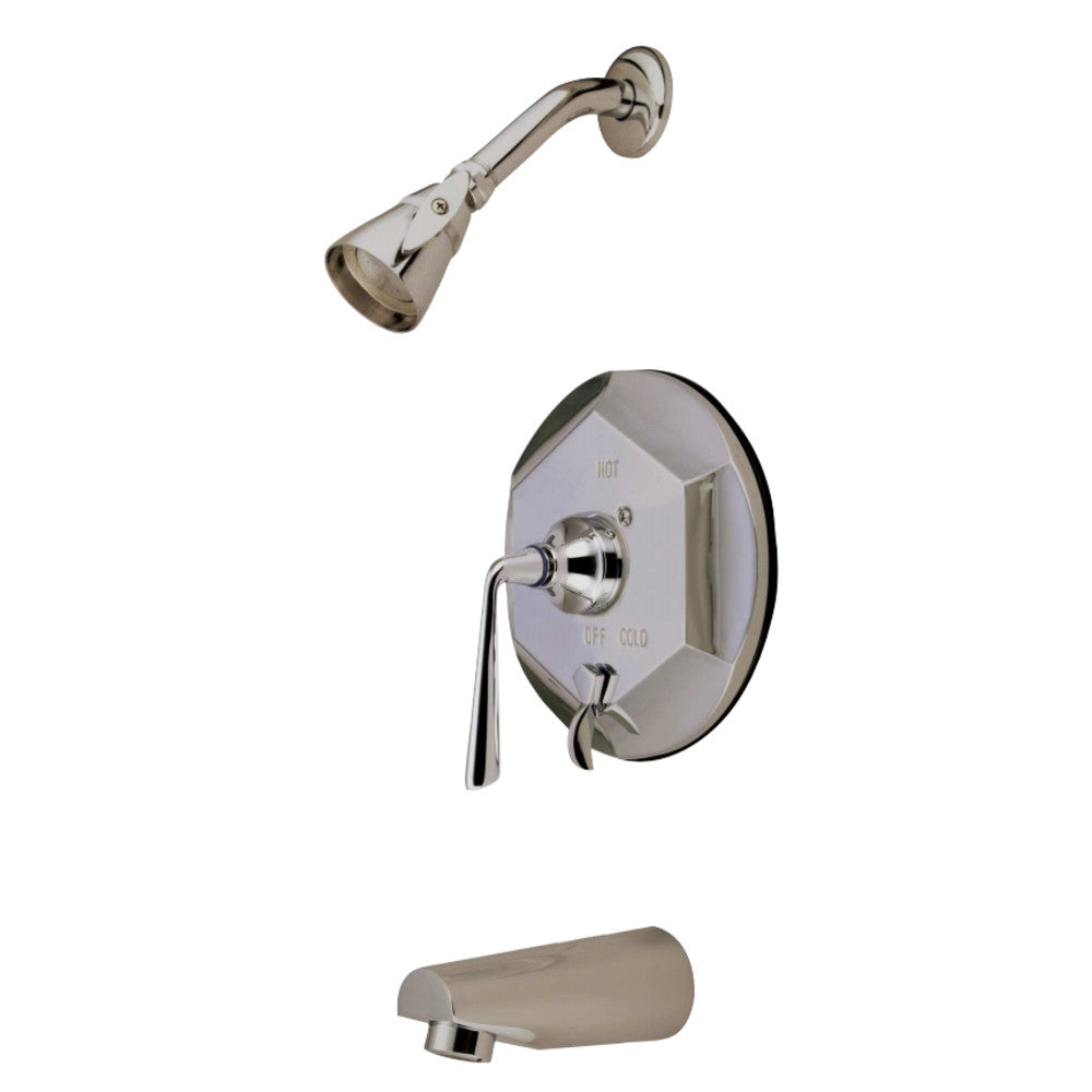 Kingston Brass KB46380ZL Silver Sage Tub & Shower Faucet with Diverter, Brushed Nickel - BNGBath