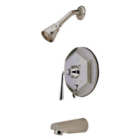 Thumbnail for Kingston Brass KB46380ZL Silver Sage Tub & Shower Faucet with Diverter, Brushed Nickel - BNGBath