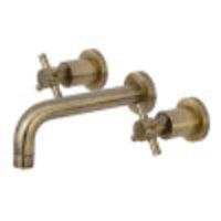 Thumbnail for Kingston Brass KS8123DX Concord 2-Handle Wall Mount Bathroom Faucet, Antique Brass - BNGBath