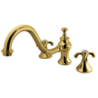 Thumbnail for Kingston Brass KS7332TX French Country Roman Tub Faucet, Polished Brass - BNGBath