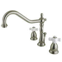 Thumbnail for Kingston Brass KS1998PX 8 in. Widespread Bathroom Faucet, Brushed Nickel - BNGBath