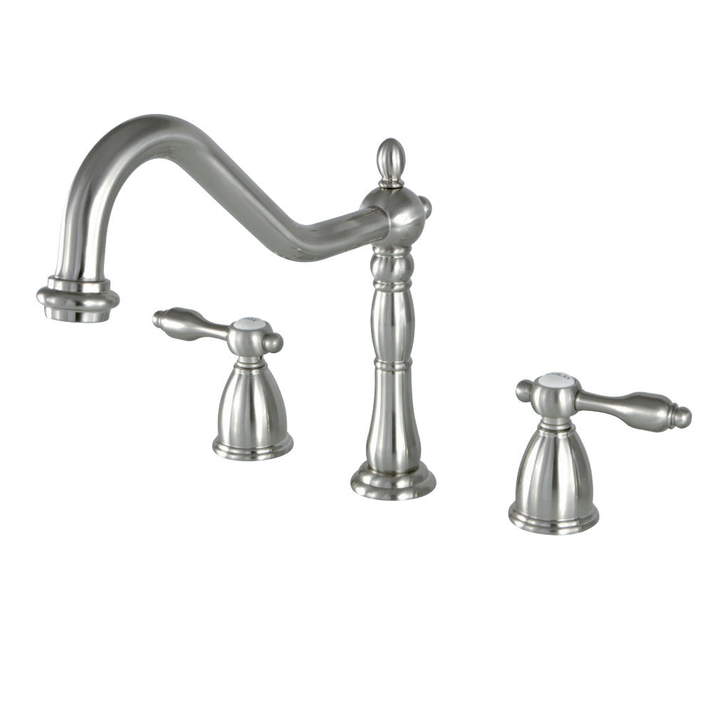 Kingston Brass KB1798TALLS Widespread Kitchen Faucet, Brushed Nickel - BNGBath