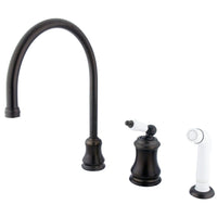 Thumbnail for Kingston Brass KS3815PL Widespread Kitchen Faucet, Oil Rubbed Bronze - BNGBath