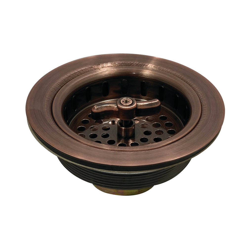 Kingston Brass K212AC Tacoma Spin and Seal Sink Basket Strainer, Antique Copper - BNGBath