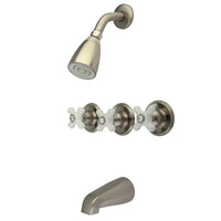 Thumbnail for Kingston Brass KB238PX Tub and Shower Faucet, Brushed Nickel - BNGBath