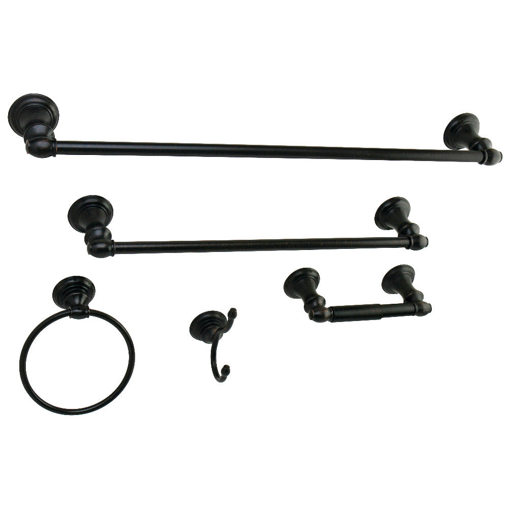 Kingston Brass BAHK2612478ORB Provence 5-Piece Bathroom Accessory Set, Oil Rubbed Bronze - BNGBath