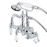Thumbnail for Kingston Brass CC6018T1 Vintage Clawfoot Tub Faucet with Hand Shower, Polished Chrome - BNGBath