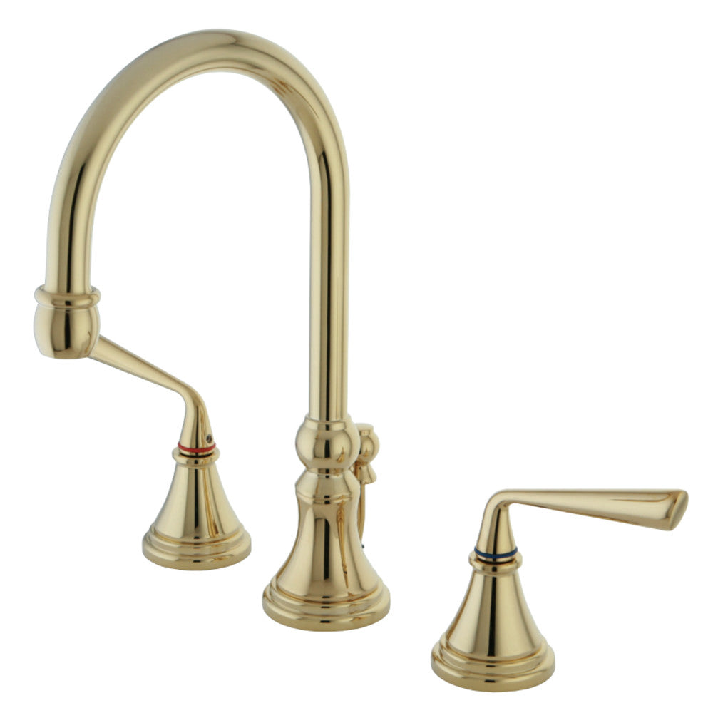 Kingston Brass KS2982ZL 8 in. Widespread Bathroom Faucet, Polished Brass - BNGBath