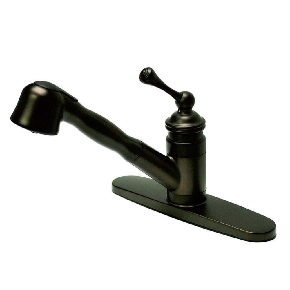 Kingston Brass KB3895BL Vintage 8" Single Handle Pull Out Kitchen Washerless Cartridge, Oil Rubbed Bronze - BNGBath