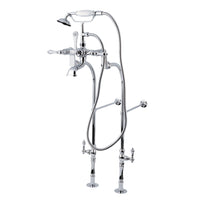 Thumbnail for Kingston Brass CCK104T1 Vintage Freestanding Clawfoot Tub Faucet Package with Supply Line, Polished Chrome - BNGBath