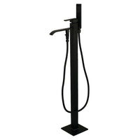Thumbnail for Kingston Brass KS4130QLL Executive Freestanding Tub Faucet with Hand Shower, Matte Black - BNGBath