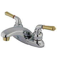 Thumbnail for Kingston Brass KB624LP 4 in. Centerset Bathroom Faucet, Polished Chrome/Polished Brass - BNGBath
